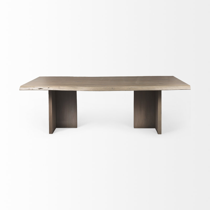 Table de salle à manger en bois d'acacia massif 94 po Aspect