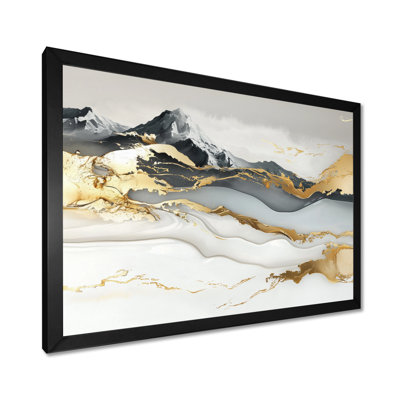 Reproduction d'art sur toile, "Golden Mountain Aurora Over The Marble"