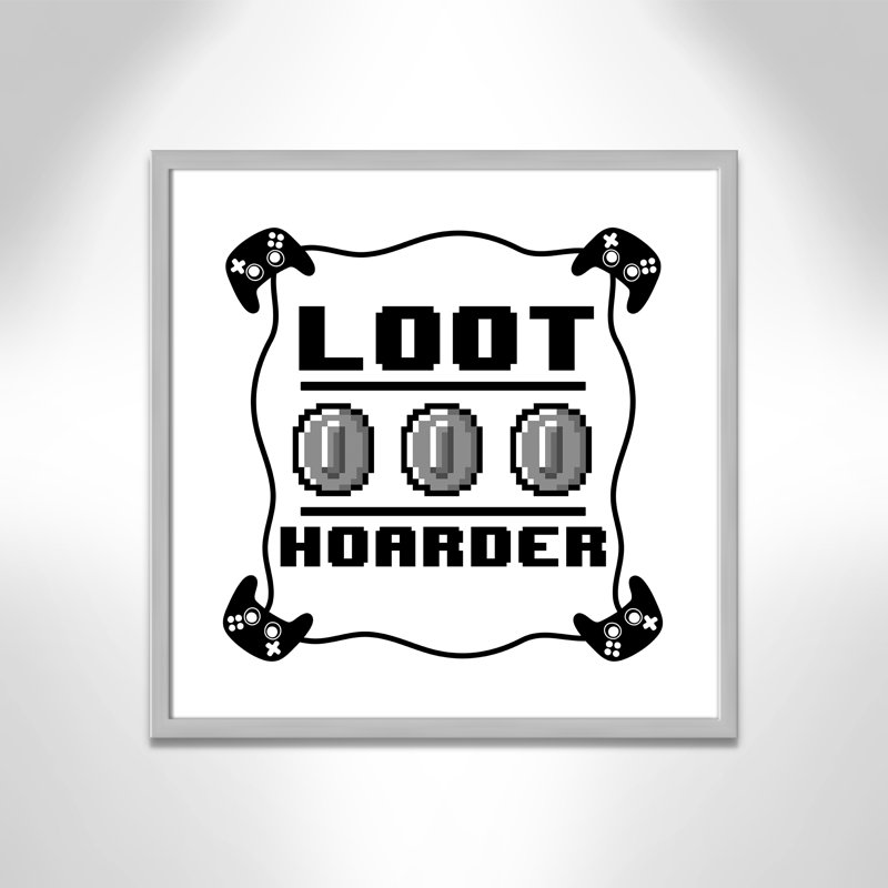 Impression sur papier Loot Hoarder Kids, H 23,5 po x l 23,5 po x P 1,19 po, Encadré de boîte argent