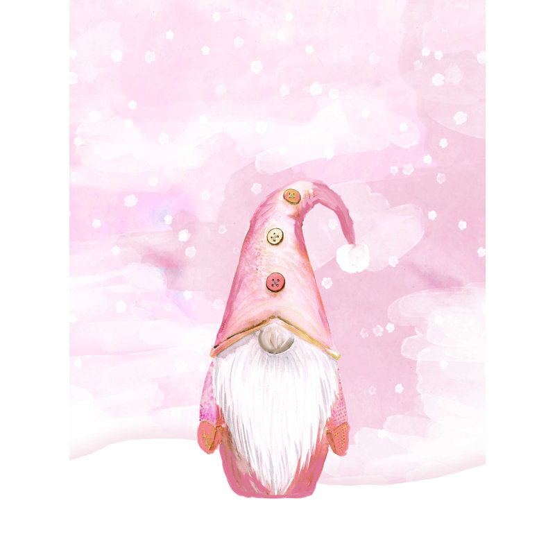 " Blush Snowy Gnome ", 16" H x 12" W