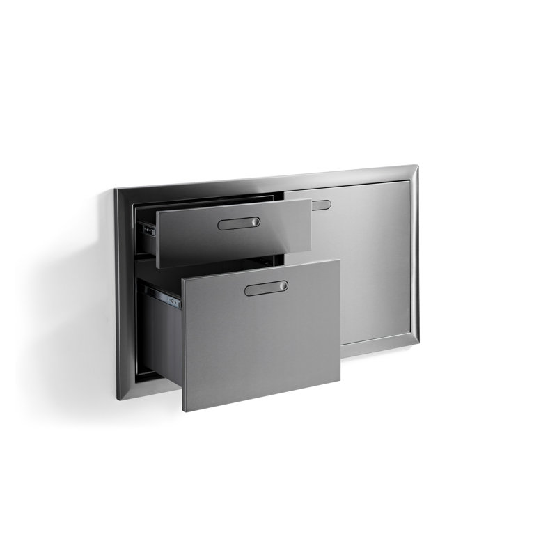 Ventana 42" StAinless Steel Drop-In Door & Drawer Combo, 23" H x 42" W x 25" D