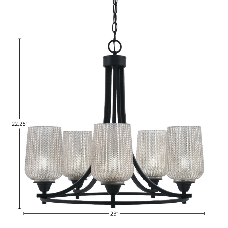 Paramount 5 Light Uplight Chandelier, Gray