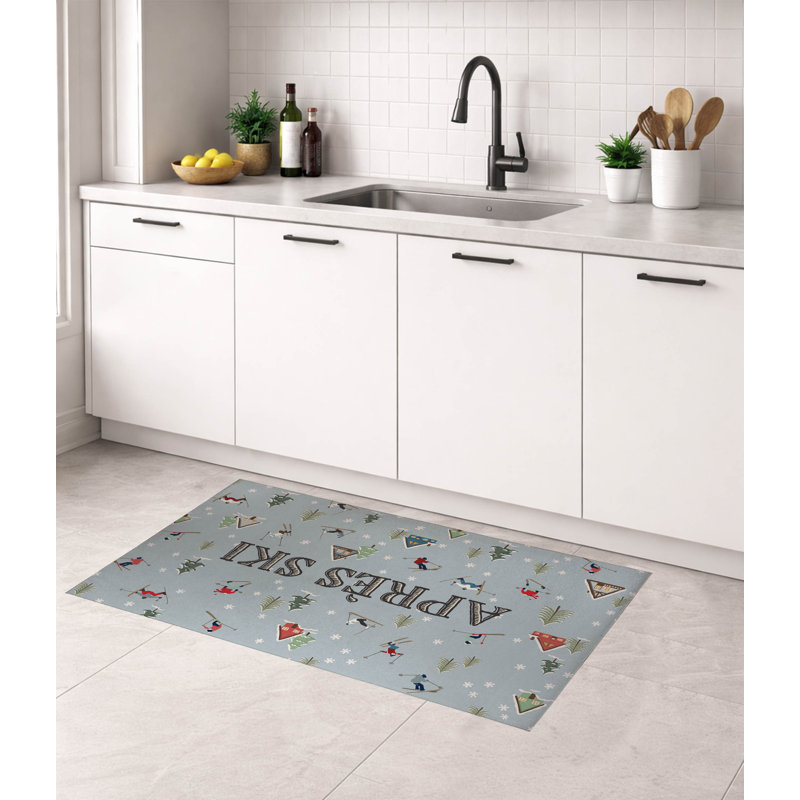 Tapis de cuisine Apres Ski, Bleu, Rectangle 5 pi x 7 pi