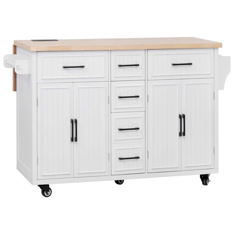 56.5'' Kitchen Island With Drop Leaf