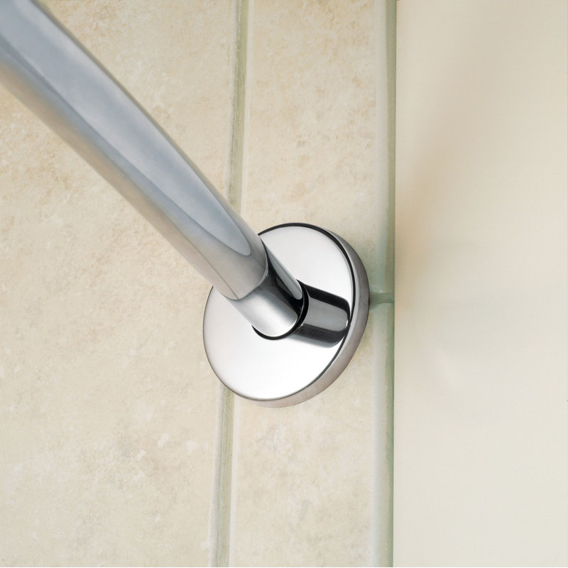 Stainless Steel Shower Rod Flange Kit, Brushed Stainless