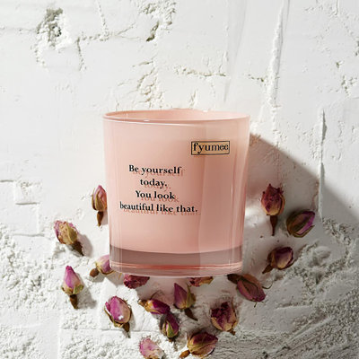 Pink Rose Scented Jar Candle