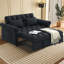 Canapé-lit convertible en velours capitonné avec 2 coussins, canapé-lit futon escamotable 3 en 1 avec dossier réglable, idéal pour les petits espaces et les invités!-1606542063
