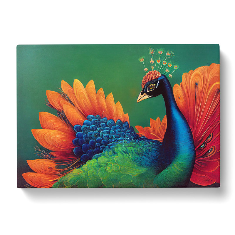 Awe Inspiring Peacock - Wrapped Canvas, 40cm H x 60cm W x 3cm D