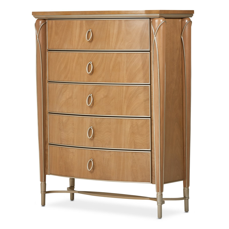 Commode Villa Cherie Highboy, Gris / Caramel