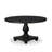 5 Piece Dining Table Set Consists of a 54" Round Table with Pedestal and 4 Light Gray Polyester Fabric Parson Chairs, Sand Blasted Black-6334587-6334589