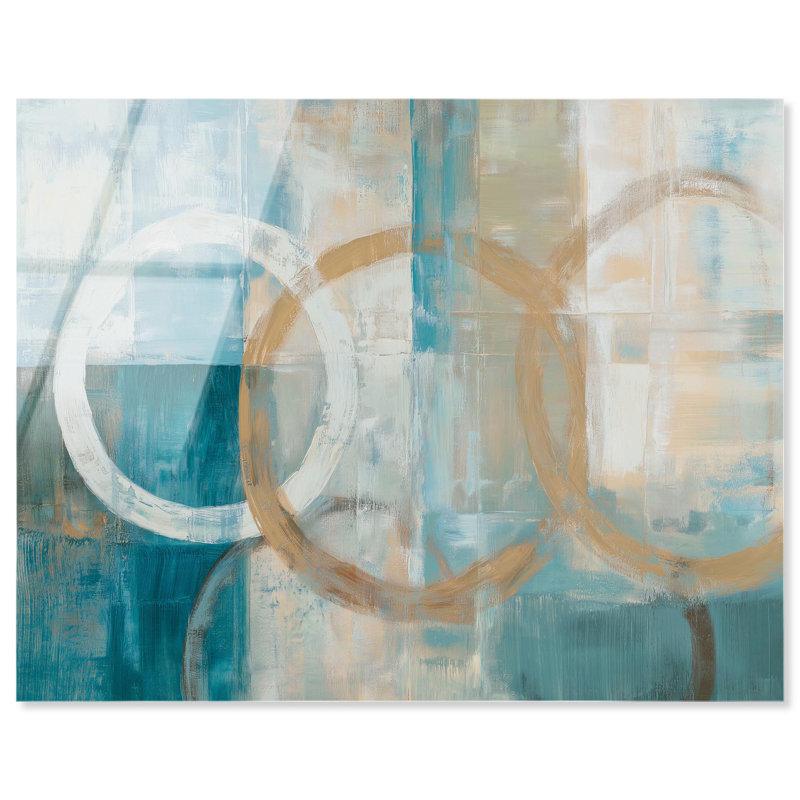 Lunar Phases II, impression acrylique sarcelle par Art Remedy, H 16 po x l 20 po