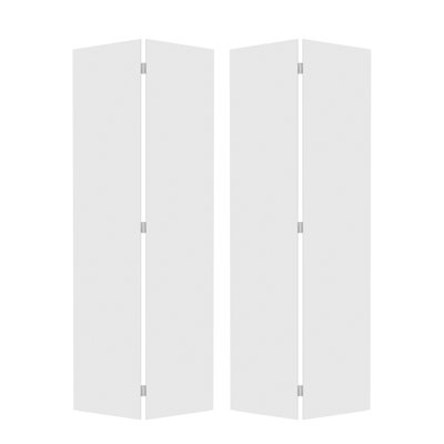 18Double Modern flat panel 42 in. x 84 in. Solid Core White Finished Vinyl bi-fold door With Hardware kit