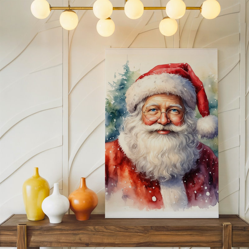 Reproduction d'art sur toile, "Un portrait chaleureux et invitant d'un père Noël classique", H 20 po x l 20 po