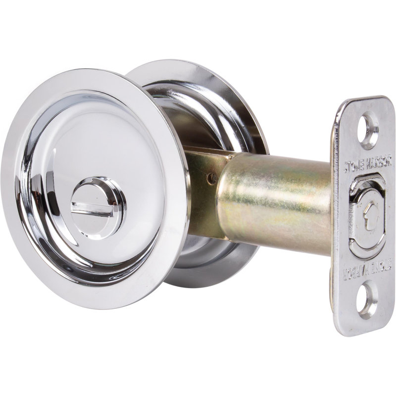 Verrou rond pour porte de poche, Chrome poli