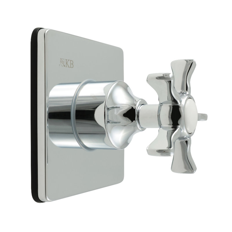 Kingston Brass Hamilton Single-Handle Three-Way Diverter Valve With Square Trim Kit, Polished Chrome