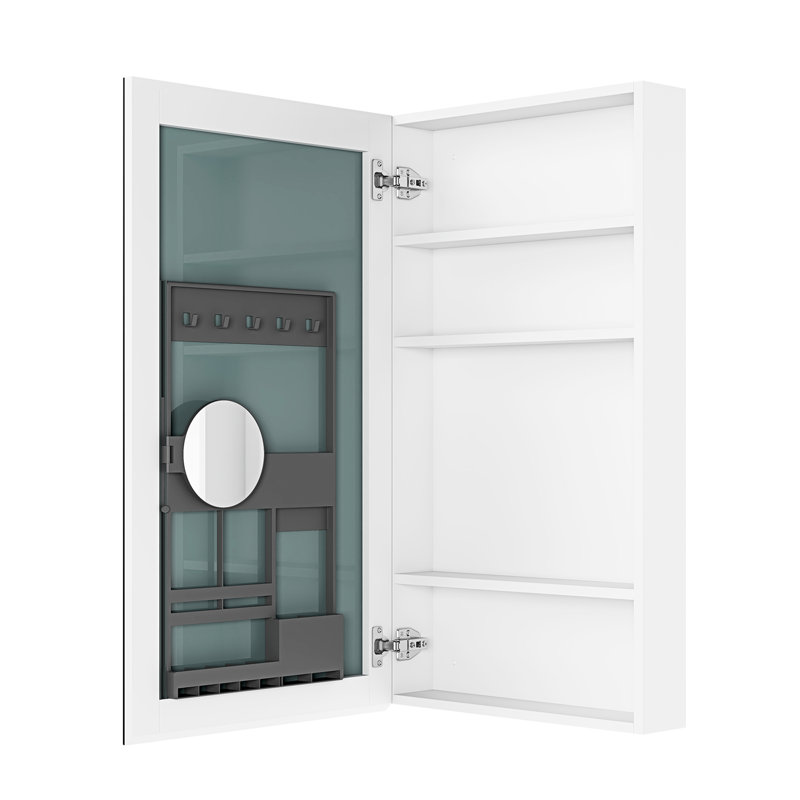 Armoire à pharmacie de salle de bain l 20 po x H 36 po - miroir biseauté, ouverture à gauche, espace de rangement spacieux, bois d'ingénierie, charnières de porte, miroir de 20 po x 36 po transparent