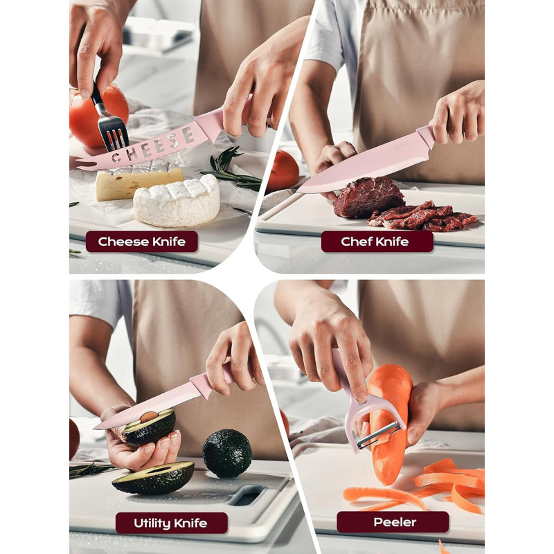 19 Pcs Kitchen Knife Set, Stainless Steel, Rust Resistant