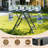 JOBOS black large-capacity foldable clothes drying rack with wheels, adjustable drying height, windproof holes, and shoe rack.