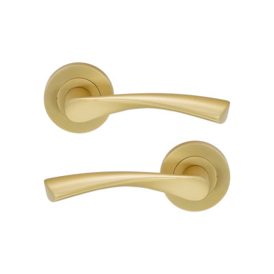 Mercury Lever Door Handle Satin Brass