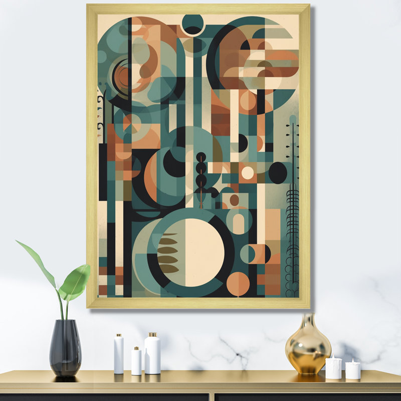 «Mid Century Artistic Transformations IV», reproduction sur toile, H 40 po x l 30 po x P 1,5 po, Encadrement doré