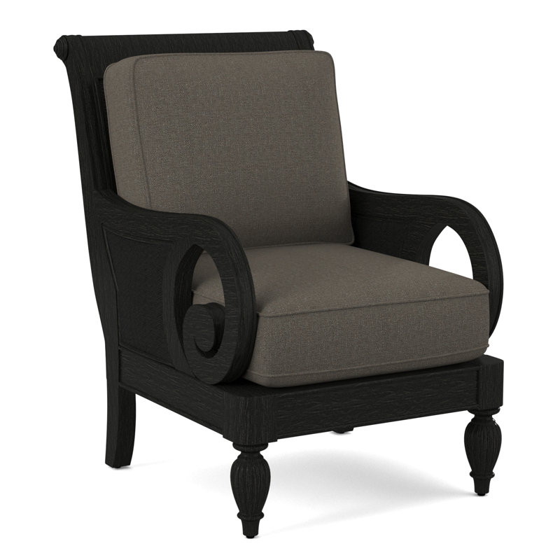 Grand View 71.12Cm Wide Armchair, Gray Sugar Performance; 0863-84, Antique Black Finish