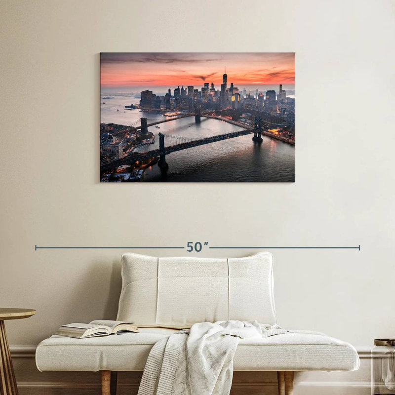 Sireci Dusky NYC Bridge, 24" H x 36" W
