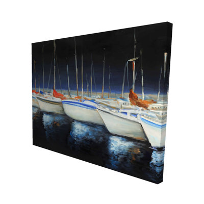 Fishing Boats at the Marina - Marine Boat Canvas Decor