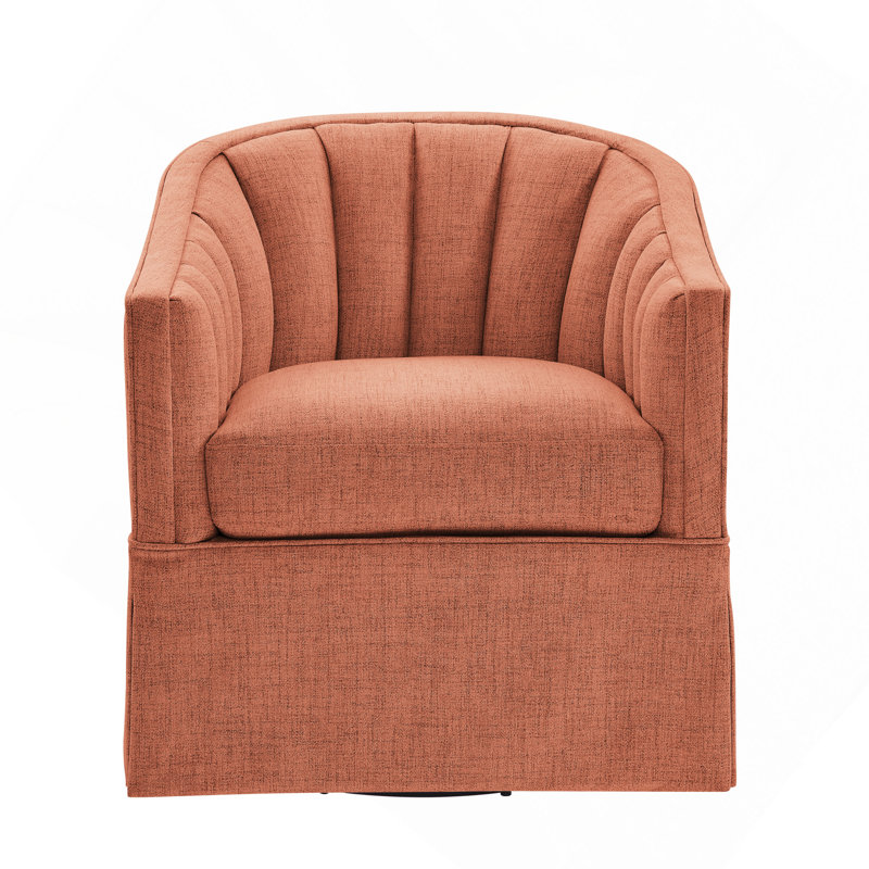 Fauteuil d'appoint pivotant à jupe, Orange