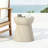 Outdoor Travertine Concrete Side Table