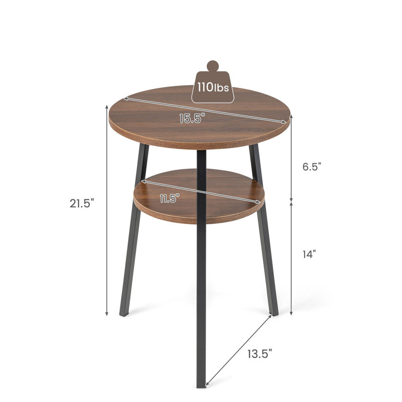Table de bout avec rangement Gateview, Noyer