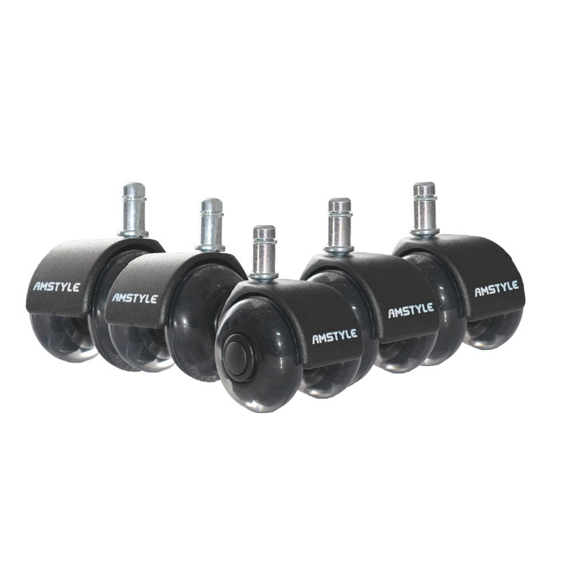 Set Of 5 Office Chair Castors, Heavy-duty Castors, Smooth-running Universal Castors, Black