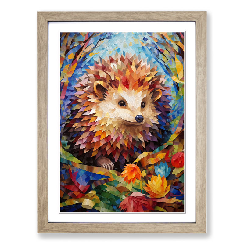 Hedgehog Cubism Art - Framed Print