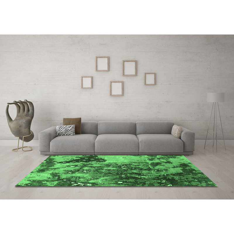 Tapis vert émeraude Mid-Century 1099, Carré 5 pi