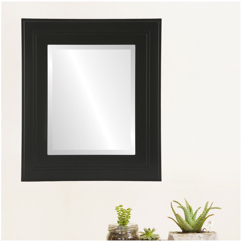 Rubalcava Flat Wall Mirror, 24" H x 20" W, Matte Black