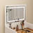 Dressing Table and Stool, 3-in-1 Multifunctional Dressing Table Set, Featuring Three-color Lighting Modes, HD Mirror, Two Sliding Drawers, and a Hidden Storage Stool-1544199701