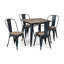 Lelystad Solid Wood Top Metal Base Dining Table