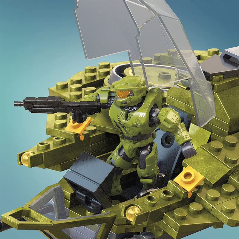 Mega Construx Halo Infinite UNSC Wasp Onslaught 2 in 1 Building Set, 406 Pieces