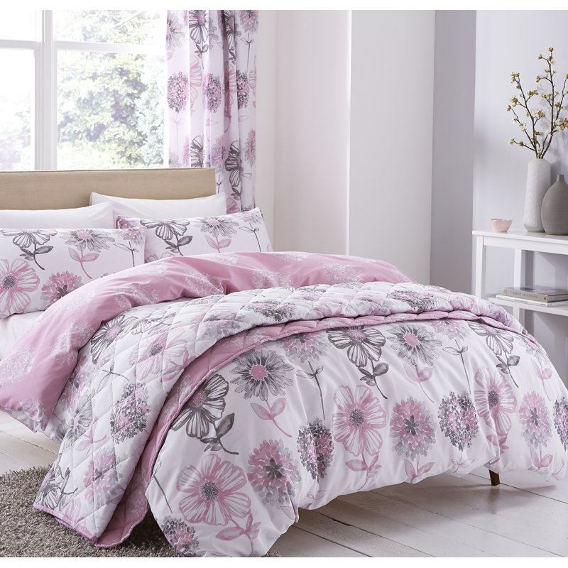 Banbury Floral Easy Care Bedspread, Pink