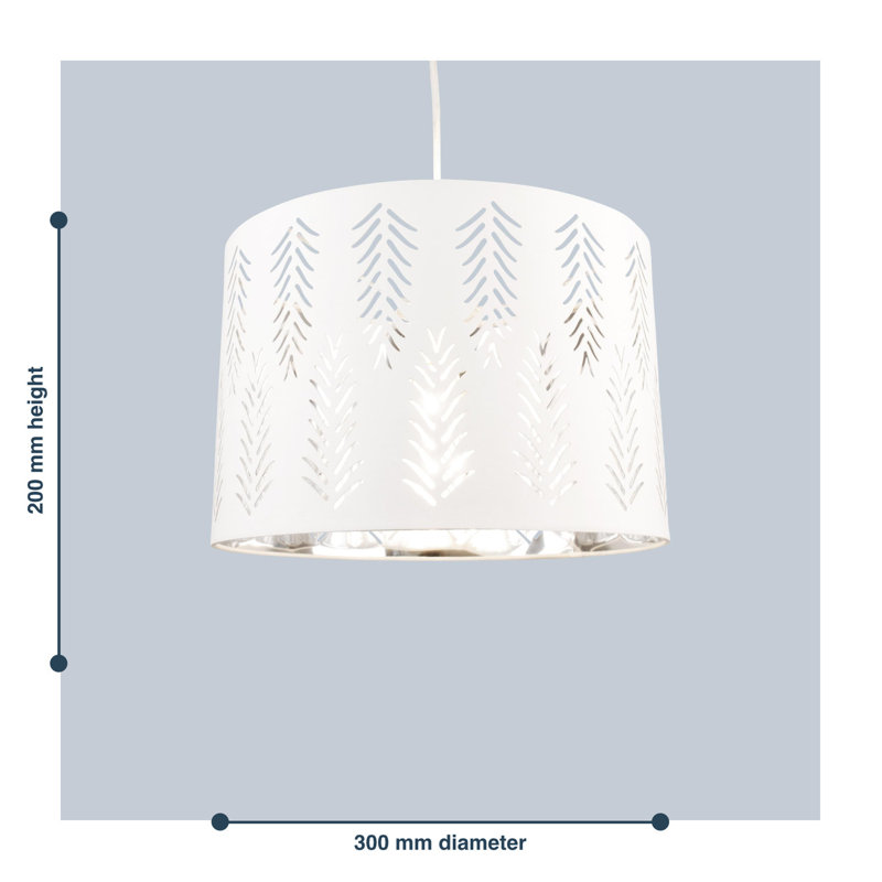 20cm H Cotton Drum Pendant Shade ( Uno ), White