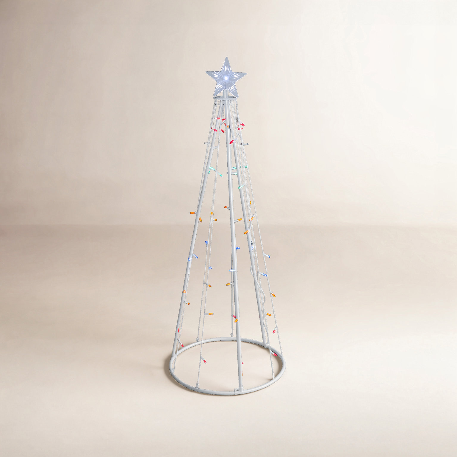 5' LED Lighted Cone Christmas Tree, Yellow/Green