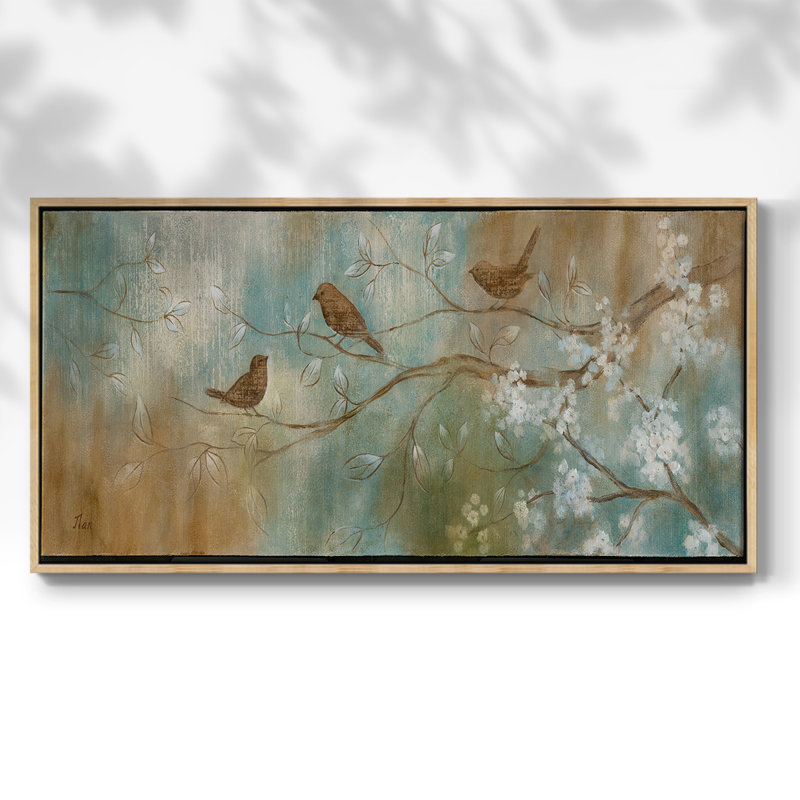 One Spring Day - Toile tendue avec châssis encadré - Prêt à être accroché, H 21 po x l 41 po, Naturel