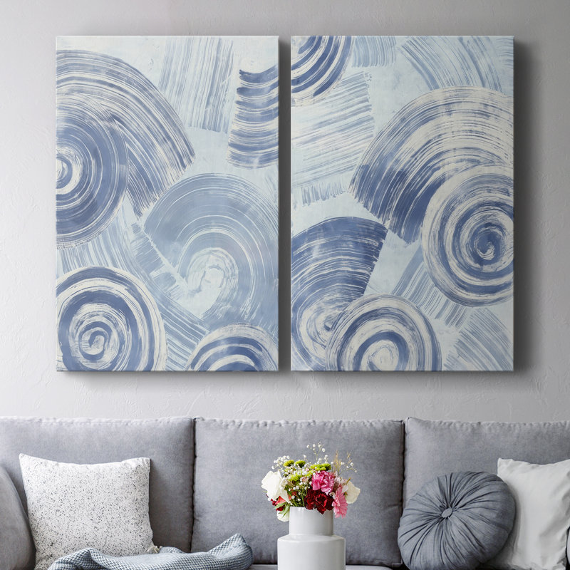 «Blue Nautilus», toile tendue avec châssis I-Premium - prête à être accrochée