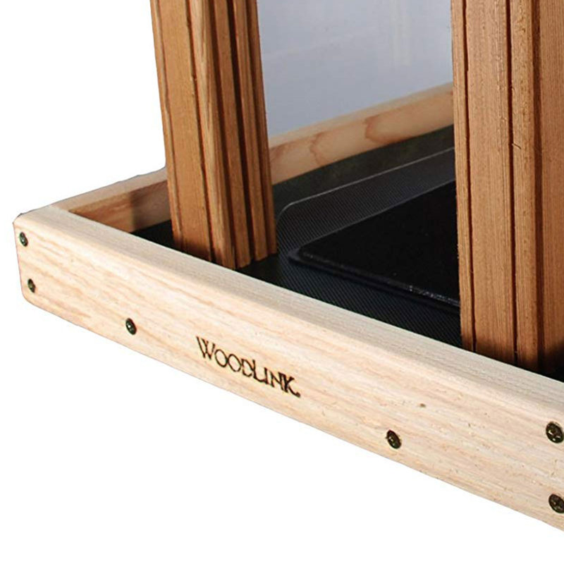Wood Pole Hopper Bird Feeder