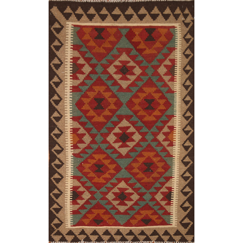Reversible Wool Kilim Oriental Rug 3x5