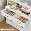 Garde-manger autoportant de 70,9 po avec tablette à micro-ondes et tiroirs Kyale-1165437127