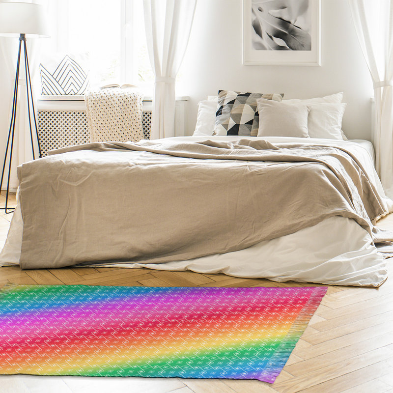 Brun/jaune/violet Tapis décoratif, non