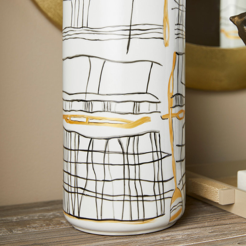 Lindus Handmade Ceramic / Porcelain Table Vase, 20" H x 5.5" W x 5.5" D