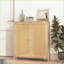 Armoires avec portes en rotin tissé & amp; Tablettes réglables | Mid-Century | Beige | Panneau de particules