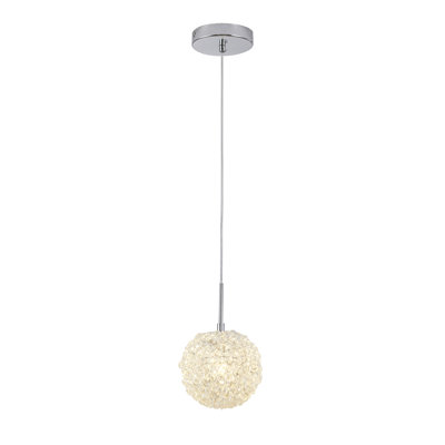 Transitional 1-Light Beaded Crystal Pendant 