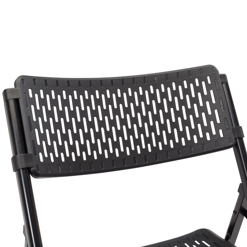 Airflex Plastic / Resin Stackable Folding Chair Folding Chair Set, Black